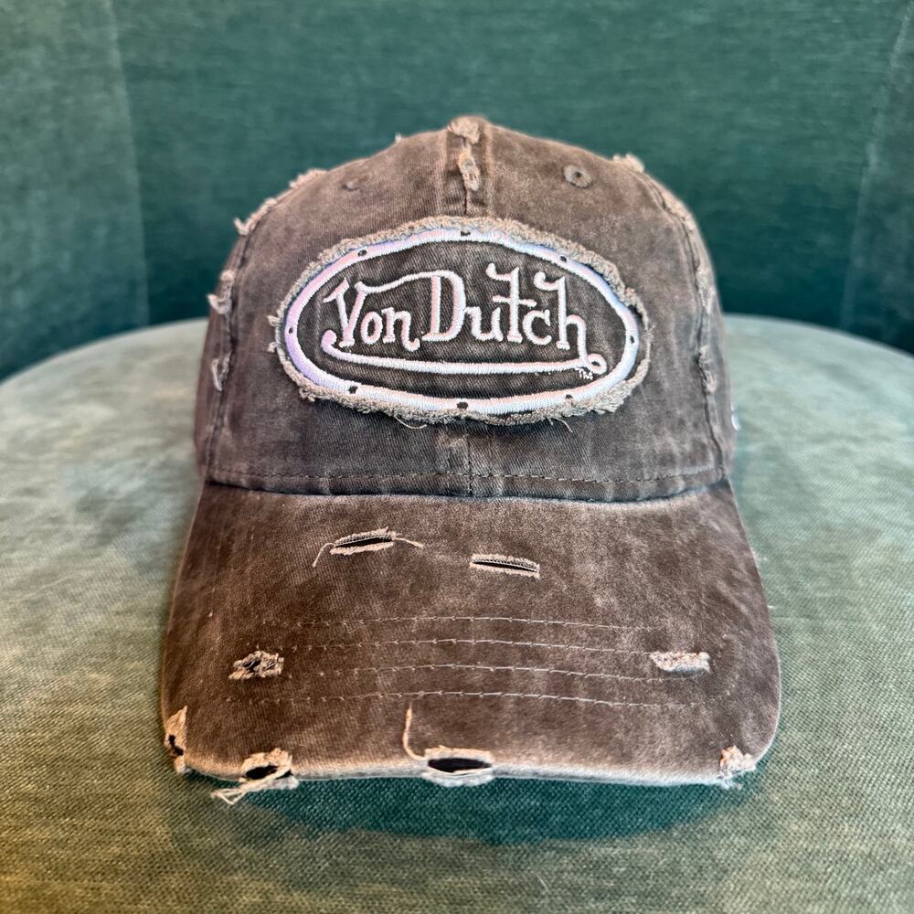 Von Dutch Black Distressed Vintage Hat NWT